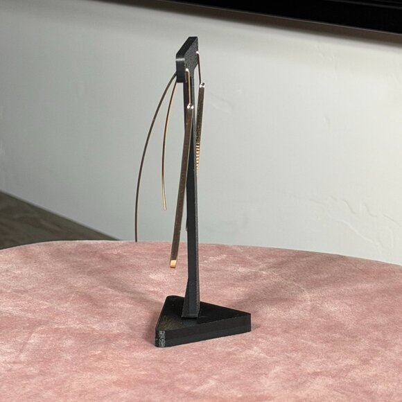 Charming Charlie Black & Gold Dangle Earrings — Sleek & Modern Statement - Picture 2 of 6